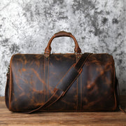 Retro Crazy Horse Cowhide Leather Men's Large-Capacity Travel Bag