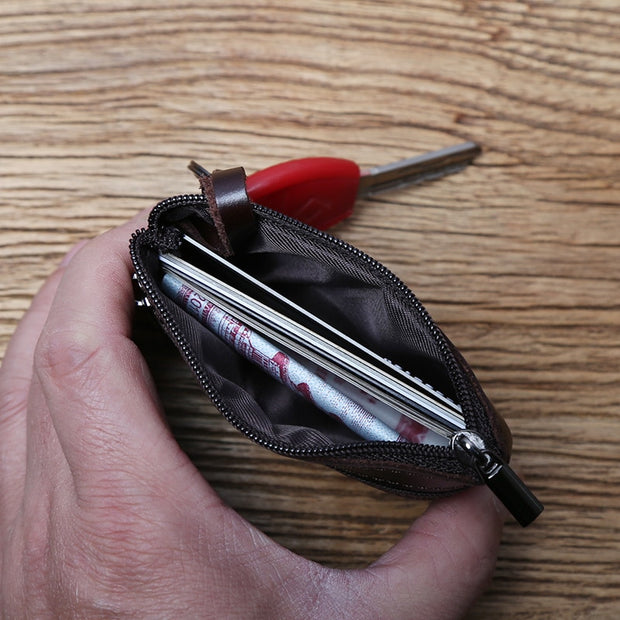 Top Layer Cowhide Leather Mini Coin Purse