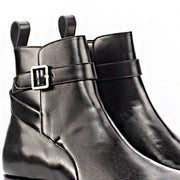 Genuine Leather Jodhpur Boots - Winter Black