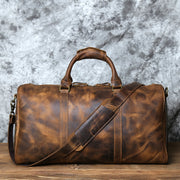 Men's Retro Crazy Horse Cowhide Leather Travel Bag