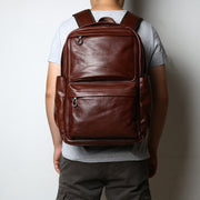 First Layer Cowhide Leather Men's Fashion Travel Backpack