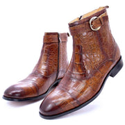 Zipper Buckle Men Dress Boots