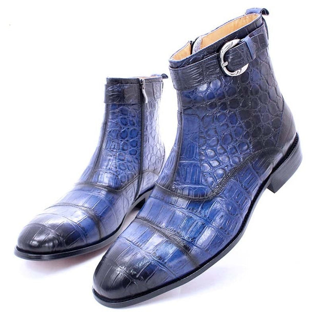 Zipper Buckle Men Dress Boots