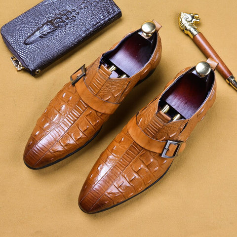 Crocodile Pattern Men Shoes