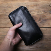 Men's First Layer Cowhide Leather Long Wallet