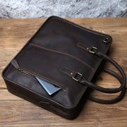 Mad Horse Style Leather Men Briefcase