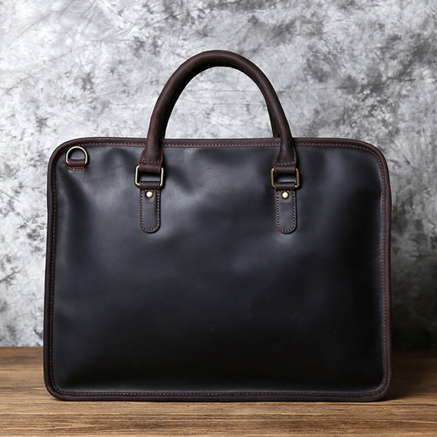 Mad Horse Style Leather Men Briefcase