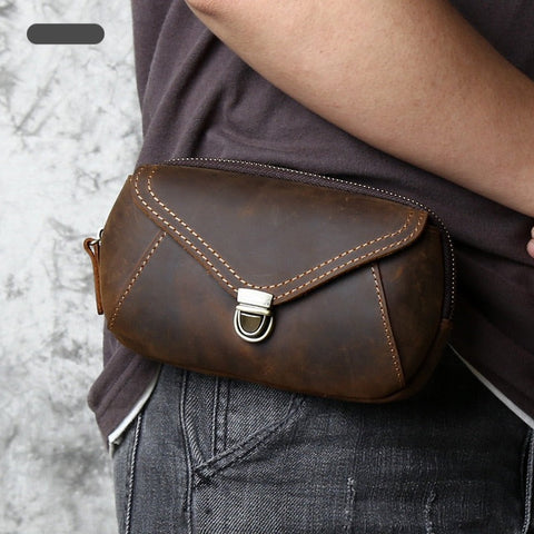 Crazy-horse Leather Waist Bag