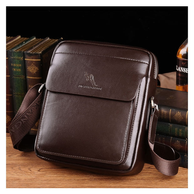 Vertical Business Leather Shoulder Bag