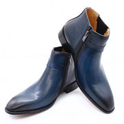 Buckle Strap Zipper Boots For Men