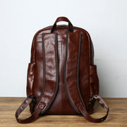 First Layer Cowhide Leather Men's Fashion Travel Backpack