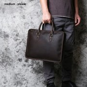 Mad Horse Style Leather Men Briefcase