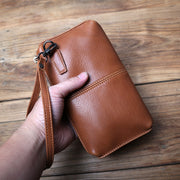 Men's First Layer Cowhide Leather Long Wallet