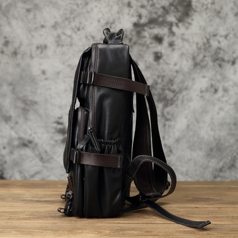 First Layer Cowhide Leather Men's Backpack