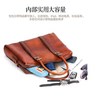 Men Vintage Handmade Leather Polish Handbag