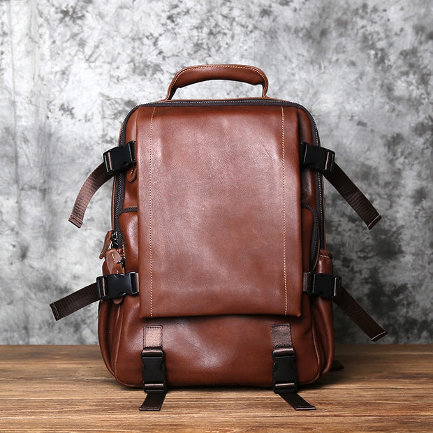 First Layer Cowhide Leather Men's Backpack