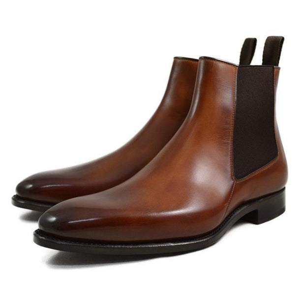 Genuine Leather Chelsea Boots - Winter Brown