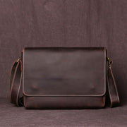 Men's Retro Crazy Horse Cowhide Leather Shoulder Bag