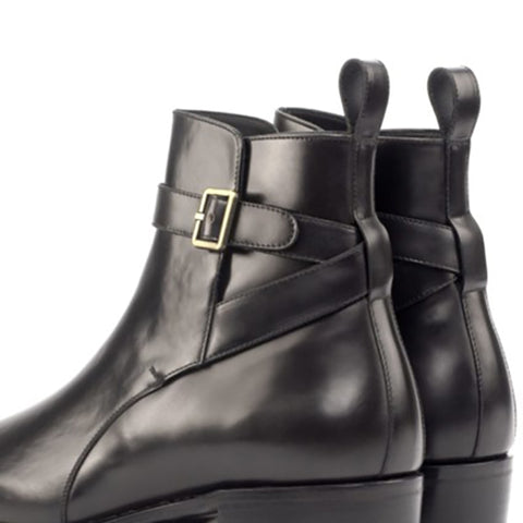 Genuine Leather Jodhpur Boots - Winter Black