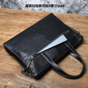 Men Leather  Cowhide Business Laptop Bag