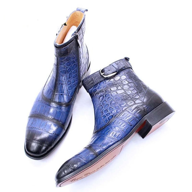 Zipper Buckle Men Dress Boots