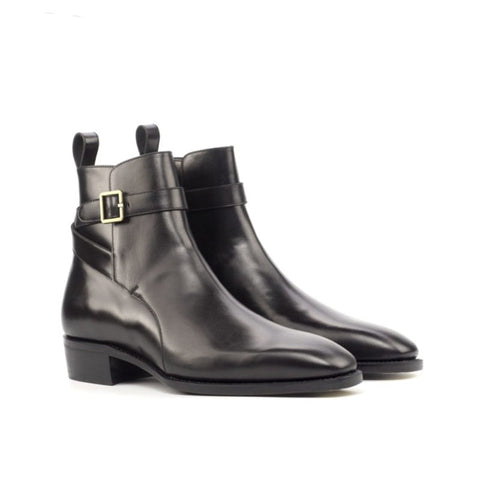 Genuine Leather Jodhpur Boots - Winter Black