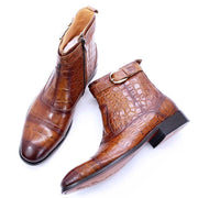 Zipper Buckle Men Dress Boots