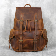 Retro Crazy Horse Cowhide Leather Men's Cowhide Backpack