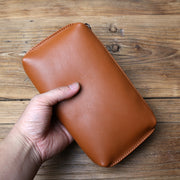 Men's First Layer Cowhide Leather Long Wallet