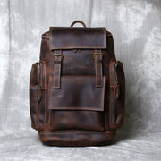 Genuine First Layer Cowhide Leather Men's Backpack