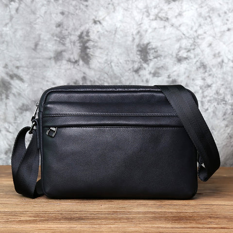 Men's Casual Top Layer Cowhide Leather Shoulder Bag