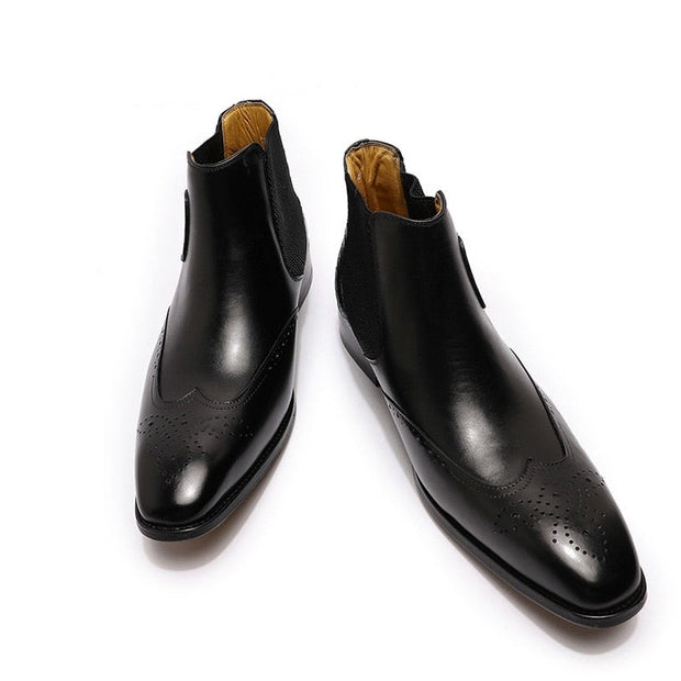 Luxury Chelsea Genuine Leather Men Boots