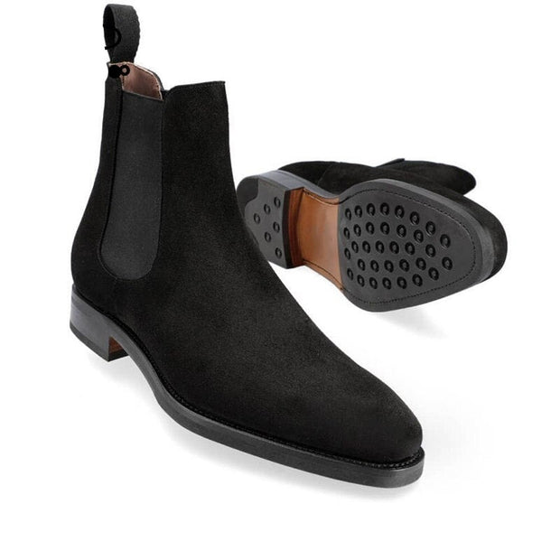 Genuine Leather Professional Chelsea Boot - Black Velvet