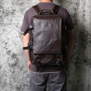 Top Layer Cowhide Leather Men's Top Layer Backpack