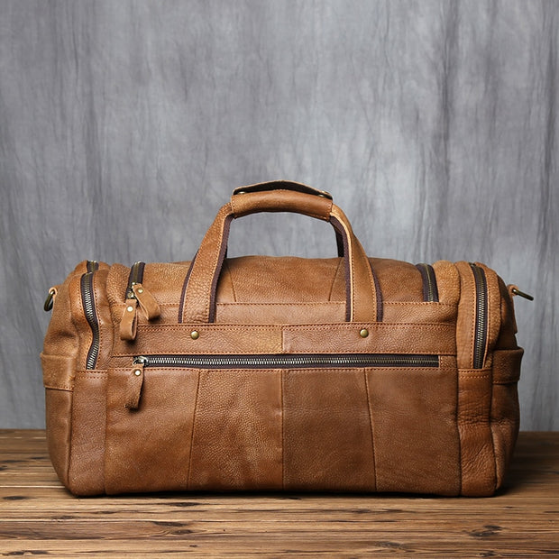 Top Layer Cowhide Leather Men's Hand Luggage Bag