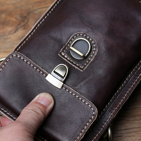 Vegetable Tanned Leather Mobile Phone Bag