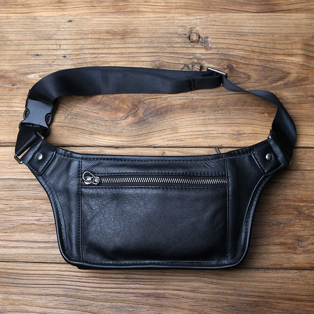 Men Genuine Leather Waist Bag