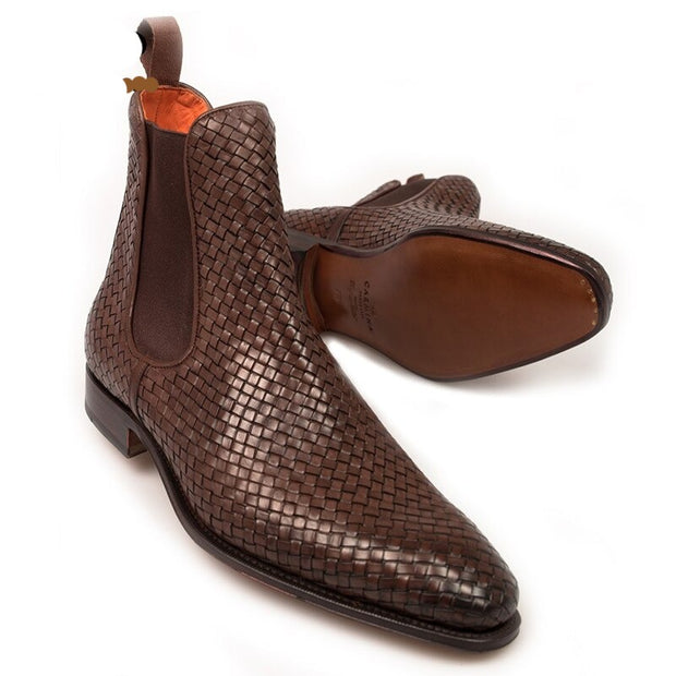 Genuine Leather Chelsea Boots -  Hand Woven