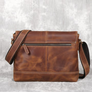 Men's Retro Crazy Horse Cowhide Leather Shoulder Bag