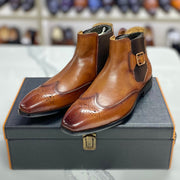 Real Cow Leather Classic Dress Boots for Men