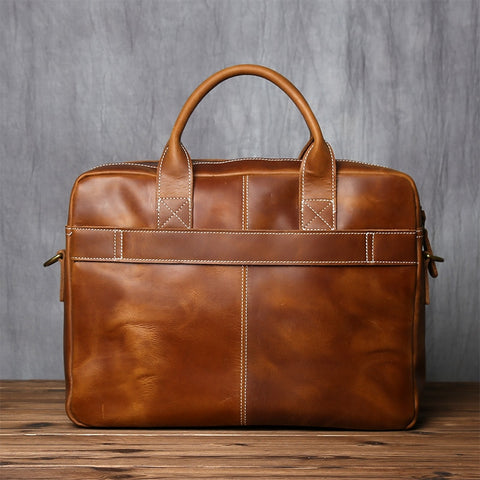 Retro Handmade Leather Men Handbag