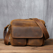 Casual Top Layer Leather Messenger Bag