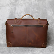 Top Layer Cowhide Leather Retro Men's Briefcase