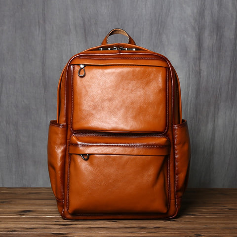 Genuine Leather Men's Retro Backpack