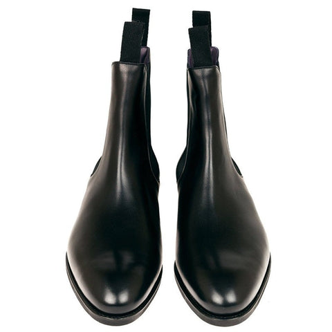 Genuine Leather Chelsea Boots - Black Velvet