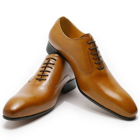 Hand-Polished Lace Up Pointed Toe Men Shoes