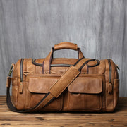 Top Layer Cowhide Leather Men's Hand Luggage Bag