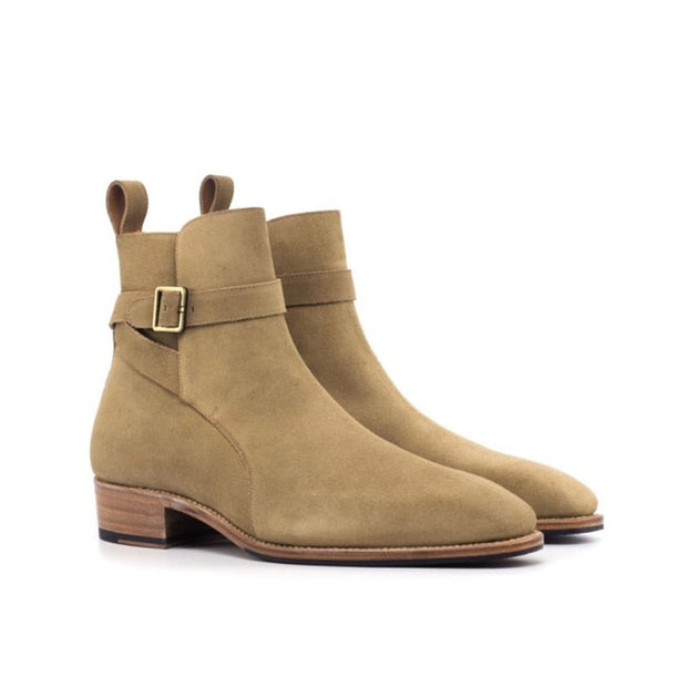 Genuine Leather Jodhpur Boots - Camel