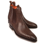 Genuine Leather Chelsea Boots -  Hand Woven