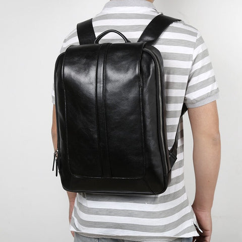 Natural Cowhide Men's Casual Backpack